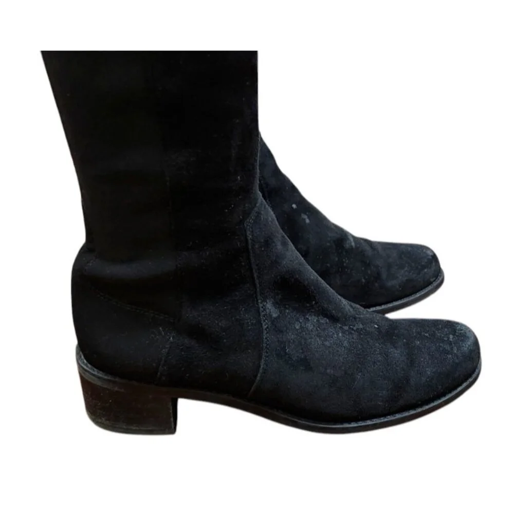$850 STUART WEITZMAN Reserve Boot OVER THE KNEE SUEDE BOOT BLACK Size 6